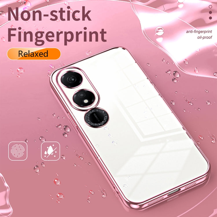 For Honor Play 40 Transparent Plating Fine Hole Phone Case(Gold)