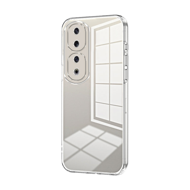 For Honor 90 Pro Transparent Plating Fine Hole Phone Case(Transparent)