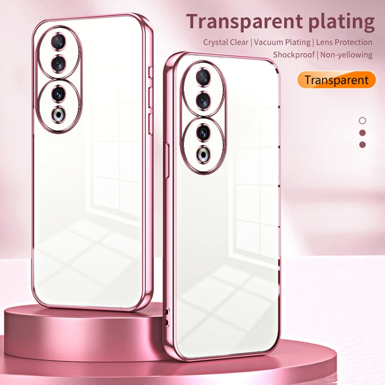 For Honor 90 Transparent Plating Fine Hole Phone Case(Gold)