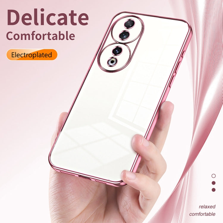 For Honor 90 Transparent Plating Fine Hole Phone Case(Gold)
