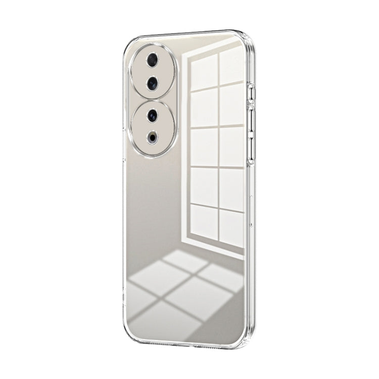 For Honor 90 Transparent Plating Fine Hole Phone Case(Transparent)