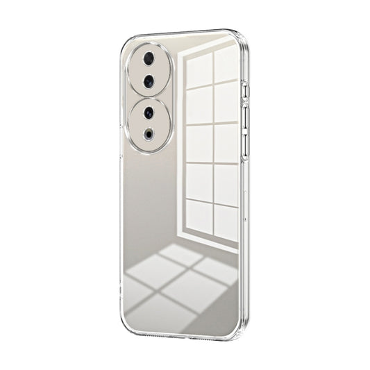 For Honor 90 Transparent Plating Fine Hole Phone Case(Transparent)