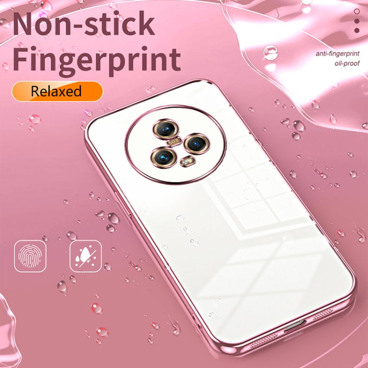 For Honor Magic5 Transparent Plating Fine Hole Phone Case(Gold)