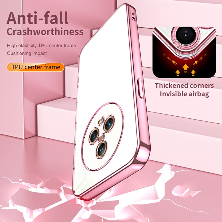 For Honor Magic5 Transparent Plating Fine Hole Phone Case(Transparent)