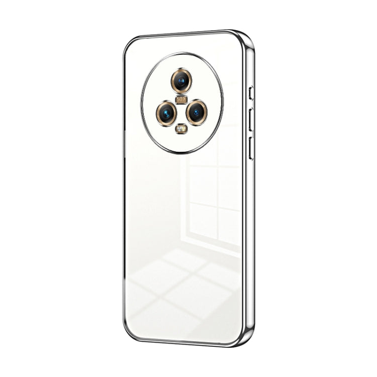 For Honor Magic5 Transparent Plating Fine Hole Phone Case(Silver)