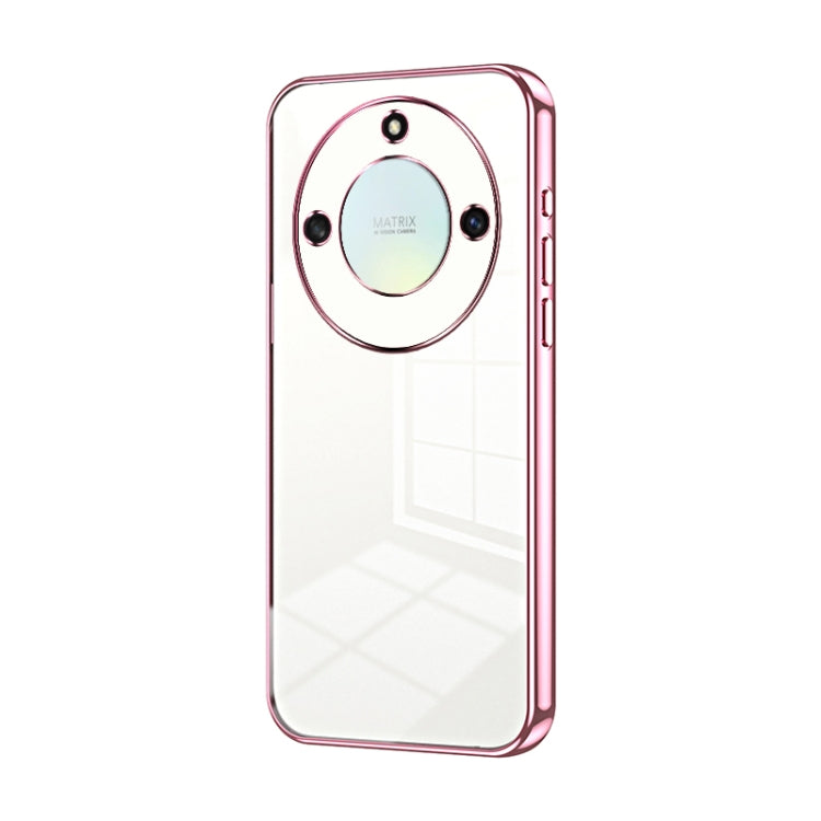For Honor X40 5G / Magic5 Lite / X9a Transparent Plating Fine Hole Phone Case(Pink)
