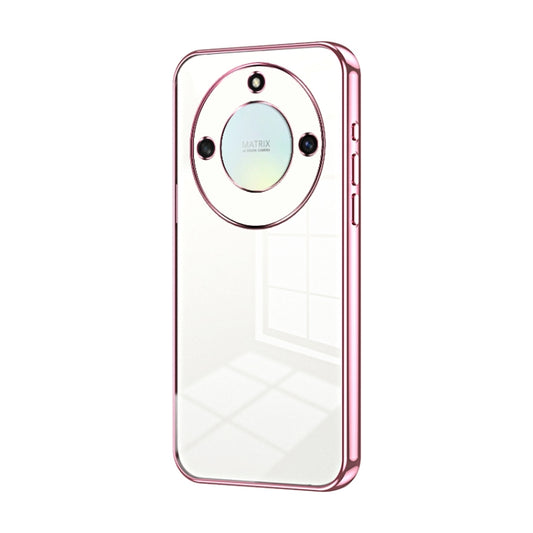 For Honor X40 5G / Magic5 Lite / X9a Transparent Plating Fine Hole Phone Case(Pink)