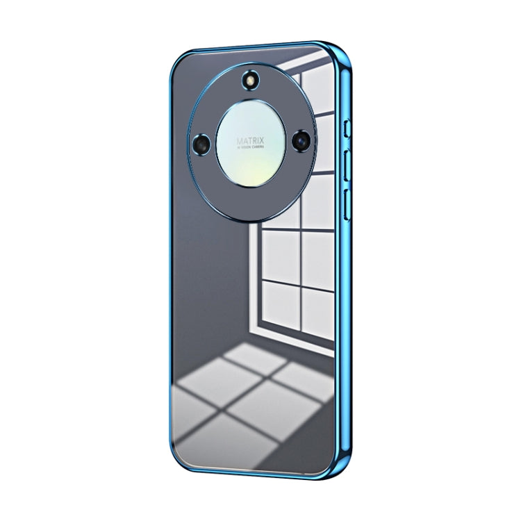 For Honor X40 5G / Magic5 Lite / X9a Transparent Plating Fine Hole Phone Case(Blue)