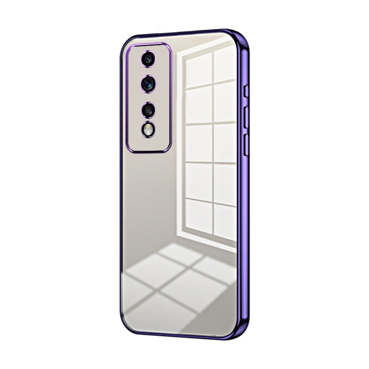 For Honor 80 GT Transparent Plating Fine Hole Phone Case(Purple)