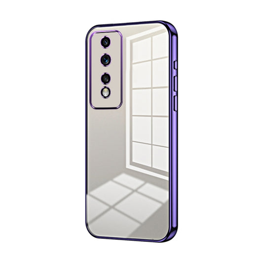 For Honor 80 GT Transparent Plating Fine Hole Phone Case(Purple)