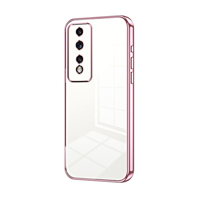 For Honor 80 GT Transparent Plating Fine Hole Phone Case(Pink)