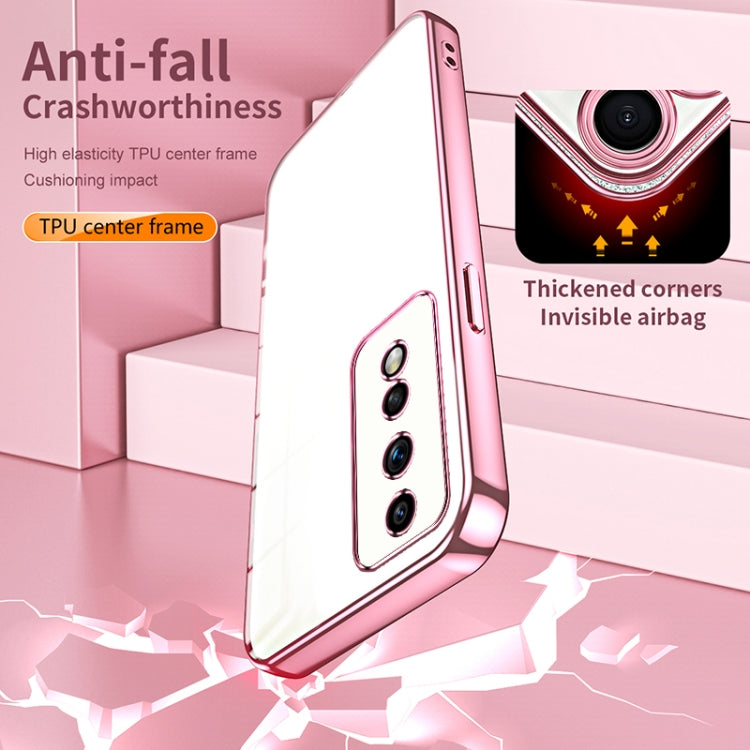 For Honor 80 GT Transparent Plating Fine Hole Phone Case(Pink)