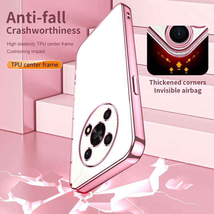 For Honor X30 / X9 5G Transparent Plating Fine Hole Phone Case(Black)