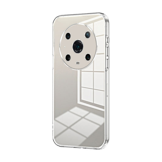 For Honor Magic4 Pro Transparent Plating Fine Hole Phone Case(Transparent)