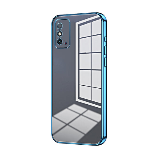 For Honor X10 Max / X30 Max Transparent Plating Fine Hole Phone Case(Blue)