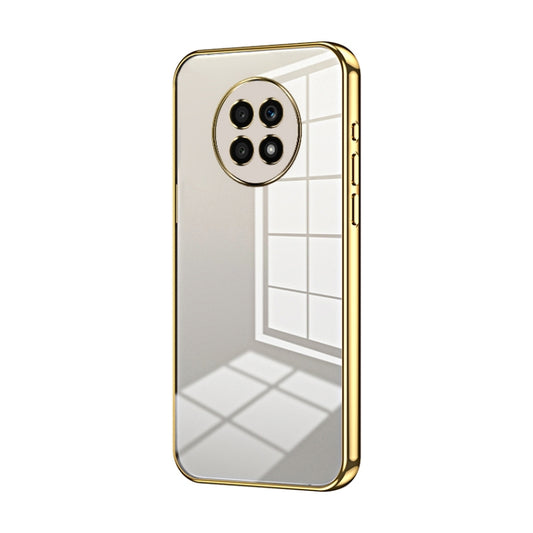 For Honor X20 Transparent Plating Fine Hole Phone Case(Gold)