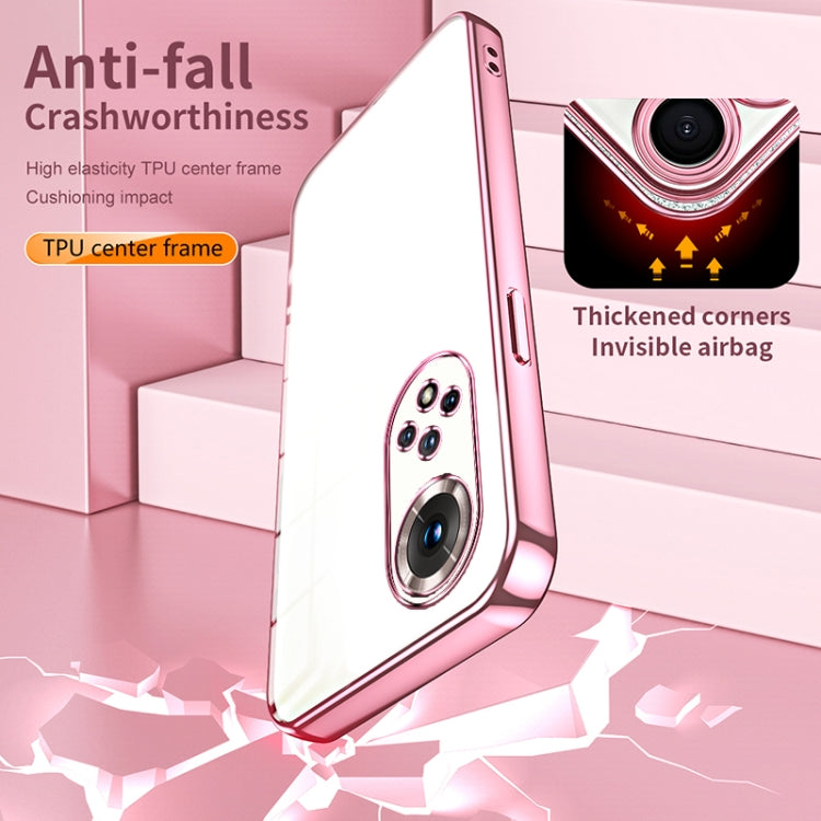 For Honor 50 Pro  / Huawei nova 9 Pro Transparent Plating Fine Hole Phone Case(Pink)