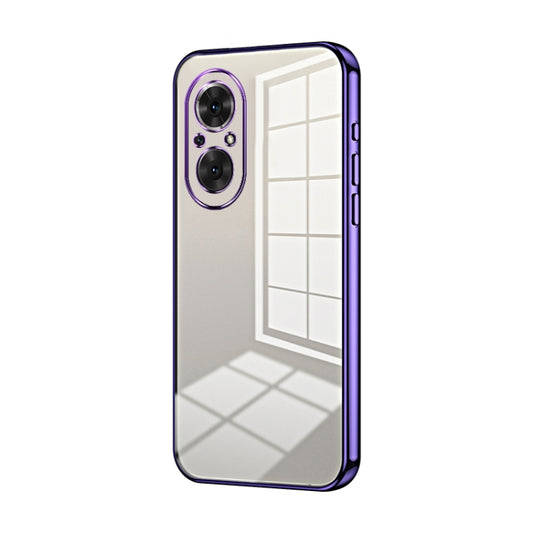 For Honor 50 SE Transparent Plating Fine Hole Phone Case(Purple)