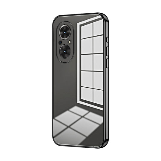 For Honor 50 SE Transparent Plating Fine Hole Phone Case(Black)