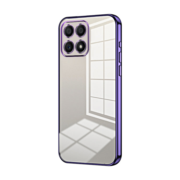 For Honor 30i Transparent Plating Fine Hole Phone Case(Purple)
