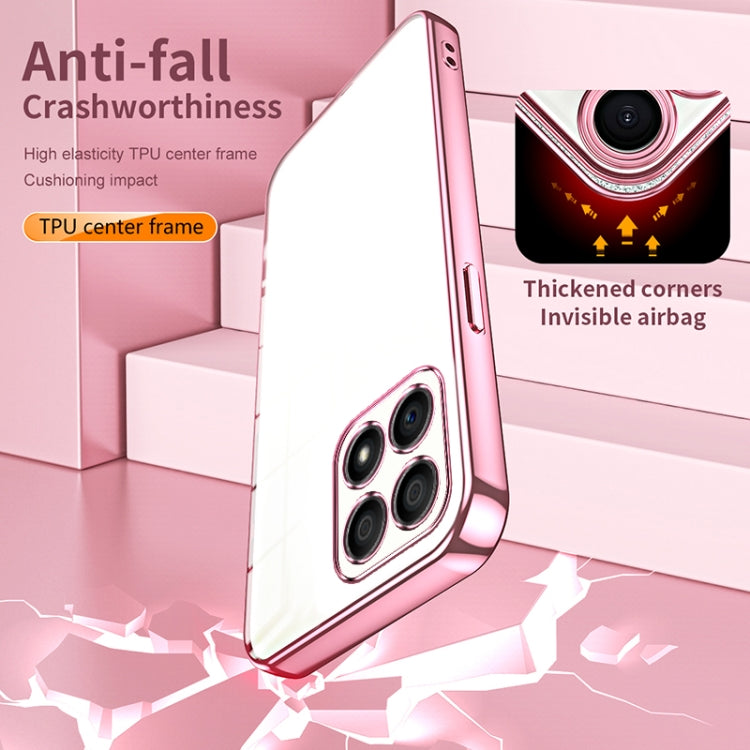 For Honor 30i Transparent Plating Fine Hole Phone Case(Pink)