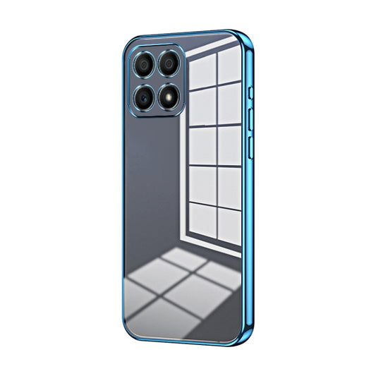 For Honor 30i Transparent Plating Fine Hole Phone Case(Blue)