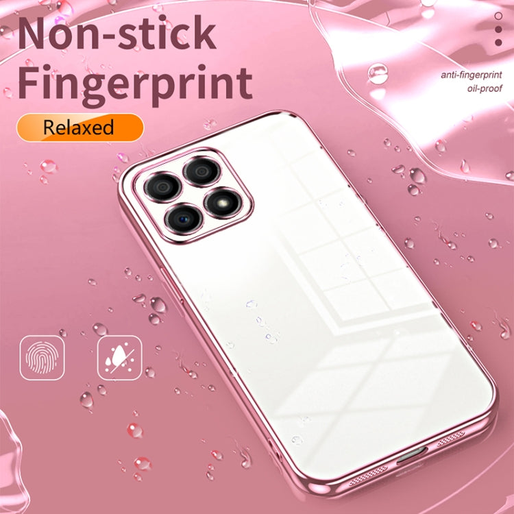 For Honor 30i Transparent Plating Fine Hole Phone Case(Silver)