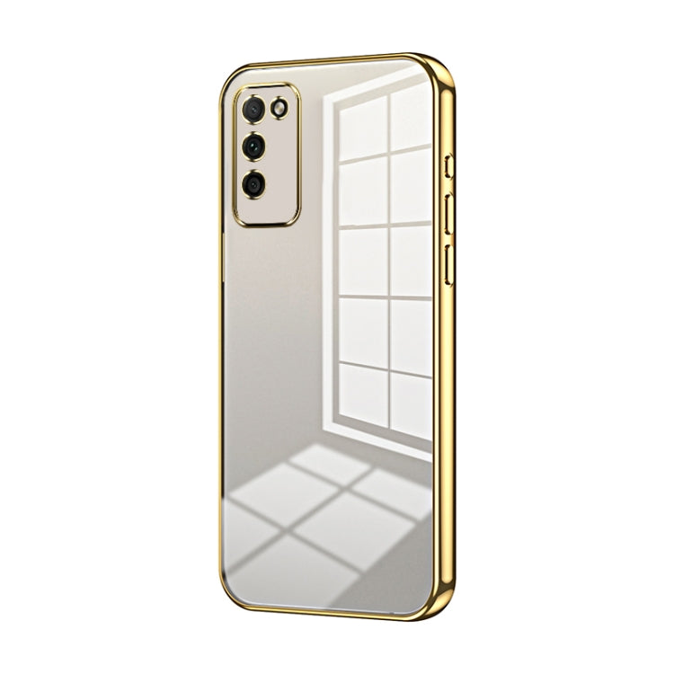For Honor 30 Youth Transparent Plating Fine Hole Phone Case(Gold)