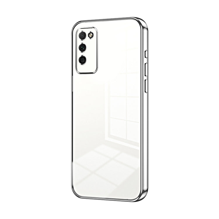 For Honor 30 Youth Transparent Plating Fine Hole Phone Case(Silver)
