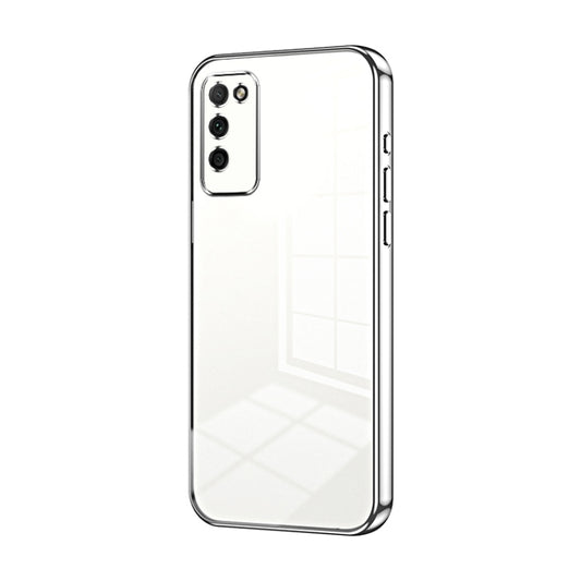 For Honor 30 Youth Transparent Plating Fine Hole Phone Case(Silver)