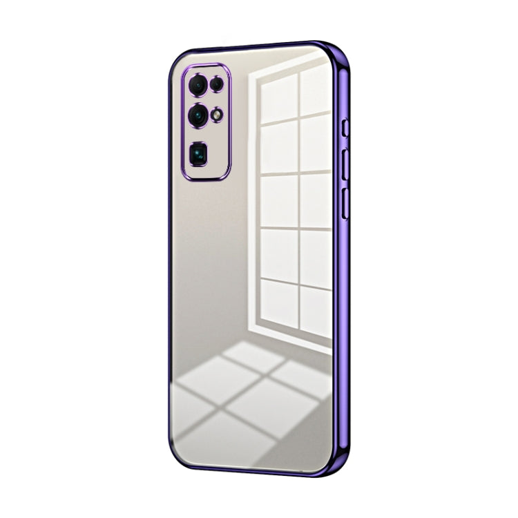 For Honor 30 Transparent Plating Fine Hole Phone Case(Purple)