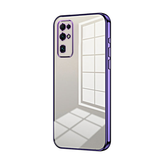 For Honor 30 Transparent Plating Fine Hole Phone Case(Purple)