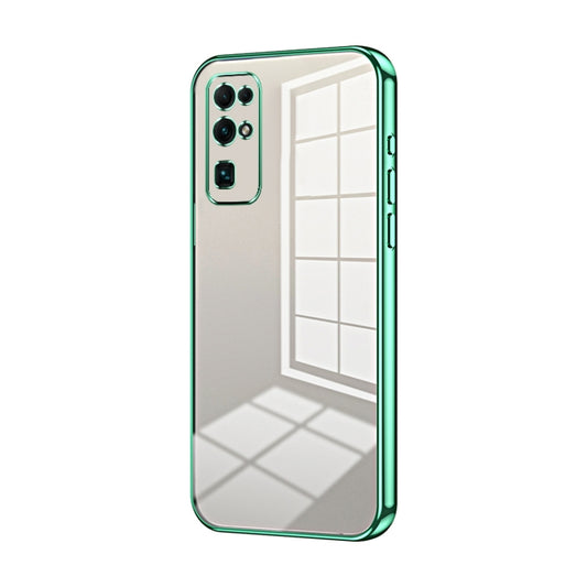 For Honor 30 Transparent Plating Fine Hole Phone Case(Green)