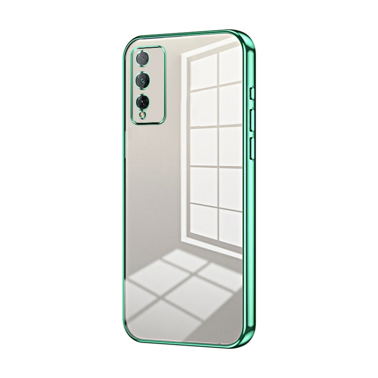 For Honor Play 4T Pro Transparent Plating Fine Hole Phone Case(Green)