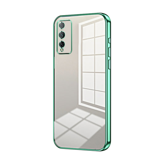 For Honor Play 4T Pro Transparent Plating Fine Hole Phone Case(Green)