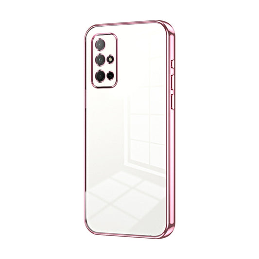 For Honor 30S Transparent Plating Fine Hole Phone Case(Pink)