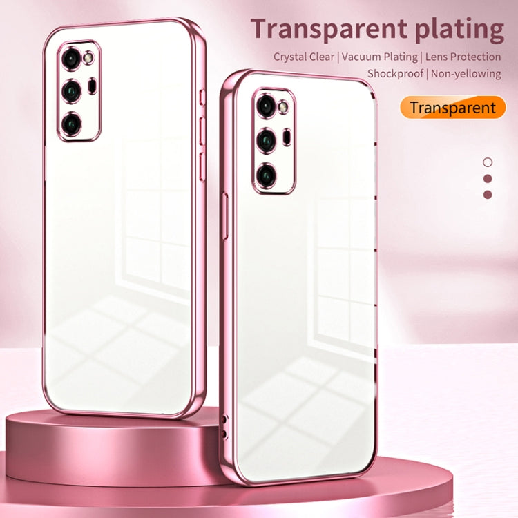 For Honor V30 Pro Transparent Plating Fine Hole Phone Case(Gold)