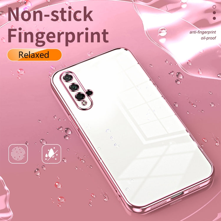 For Honor 20 / 20S / nova 5T Transparent Plating Fine Hole Phone Case(Blue)