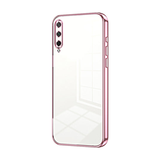 For Honor Play 3 Transparent Plating Fine Hole Phone Case(Pink)