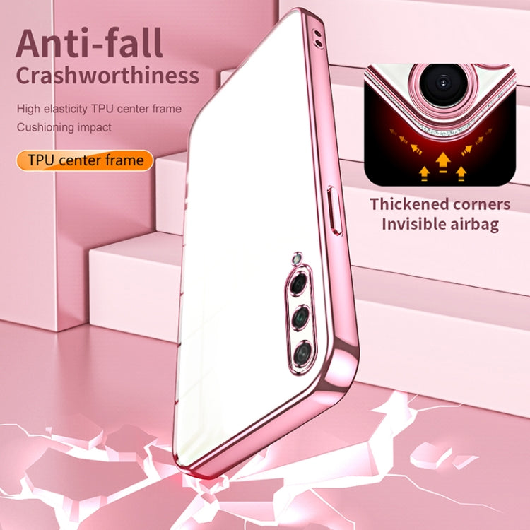 For Honor Play 3 Transparent Plating Fine Hole Phone Case(Pink)