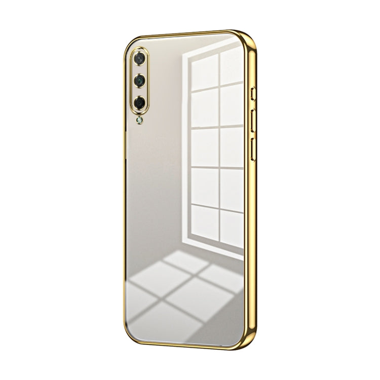 For Honor Play 3 Transparent Plating Fine Hole Phone Case(Gold)