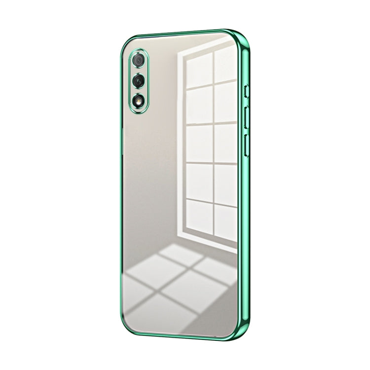For Honor 9X Transparent Plating Fine Hole Phone Case(Green)