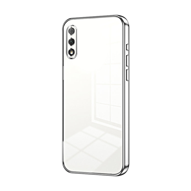 For Honor 9X Transparent Plating Fine Hole Phone Case(Silver)