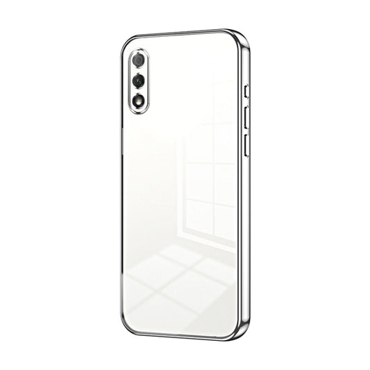 For Honor 9X Transparent Plating Fine Hole Phone Case(Silver)