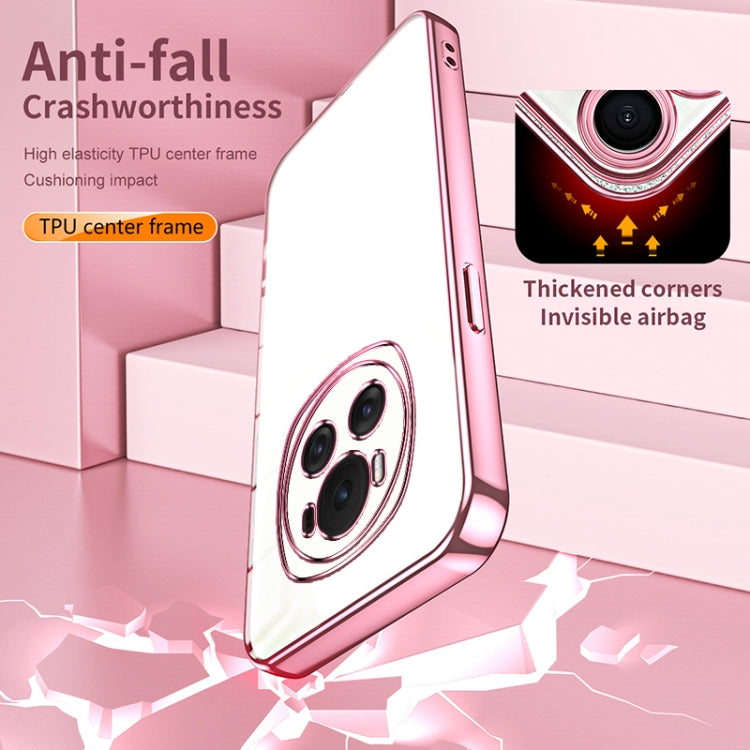 For Honor Magic6 Transparent Plating Fine Hole Phone Case(Purple)