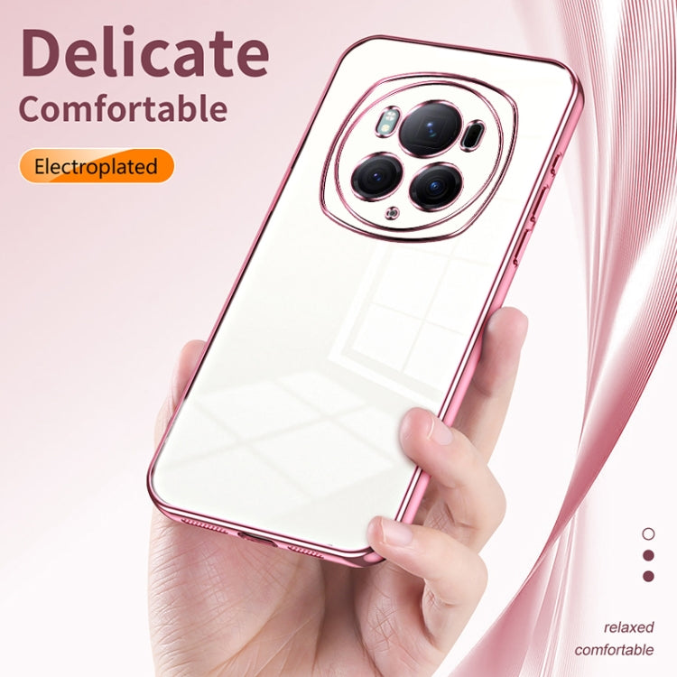 For Honor Magic6 Pro Transparent Plating Fine Hole Phone Case(Silver)