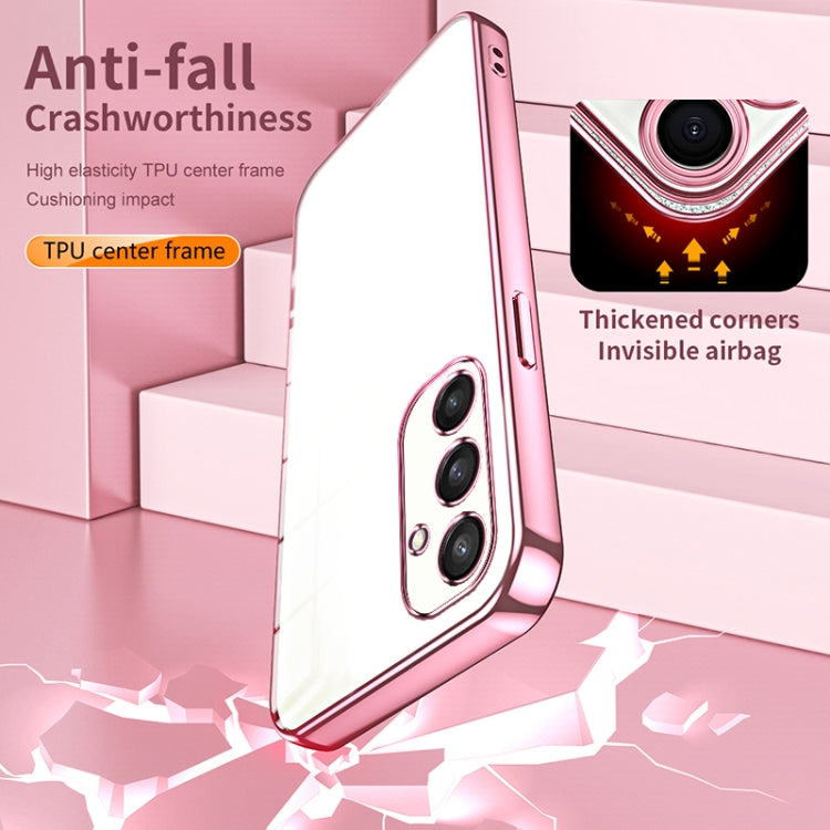 For Samsung Galaxy S24 5G Transparent Plating Fine Hole Phone Case(Purple)