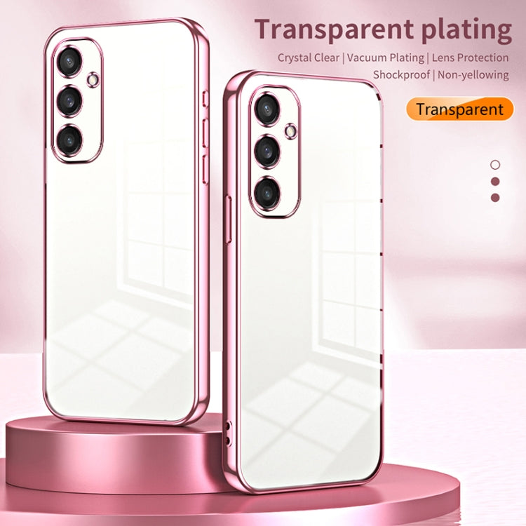 For Samsung Galaxy S24 5G Transparent Plating Fine Hole Phone Case(Blue)
