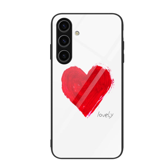 For Samsung Galaxy S24 5G Colorful Painted Glass Phone Case(Love)