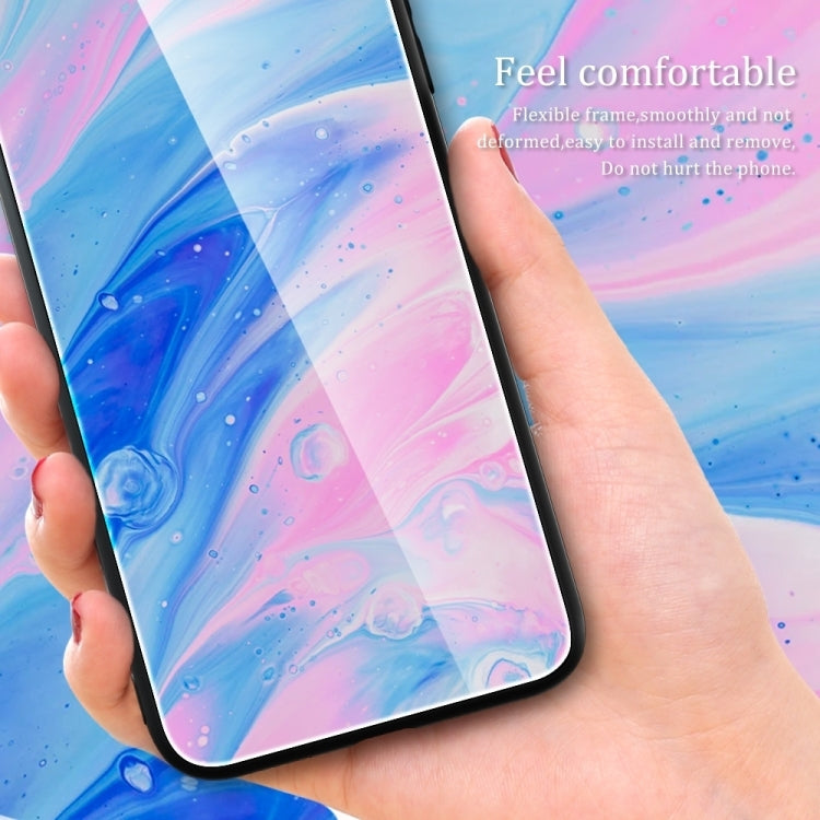 For Samsung Galaxy S24 5G Marble Pattern Glass Protective Phone Case(Ocean Waves)